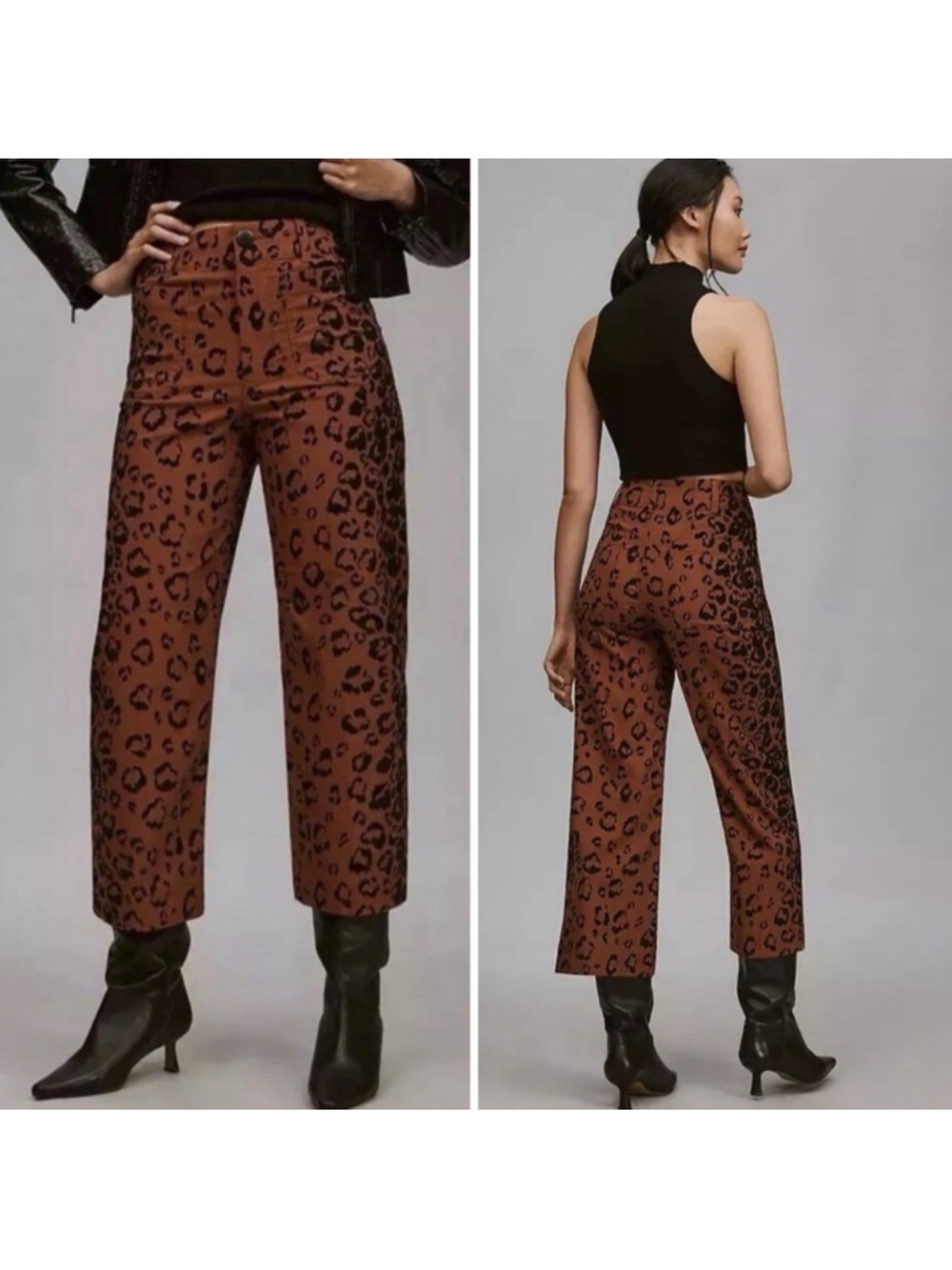 Maeve Anthropologie The Colette Leopard Crop Pants Size 27 NWT